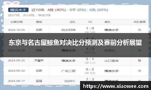东京与名古屋鲸鱼对决比分预测及赛前分析展望